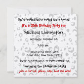 Moderne 30e verjaardag Rode zwarte Sjabloon Kaart (Achterkant)