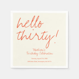Moderne 30e verjaardag servet