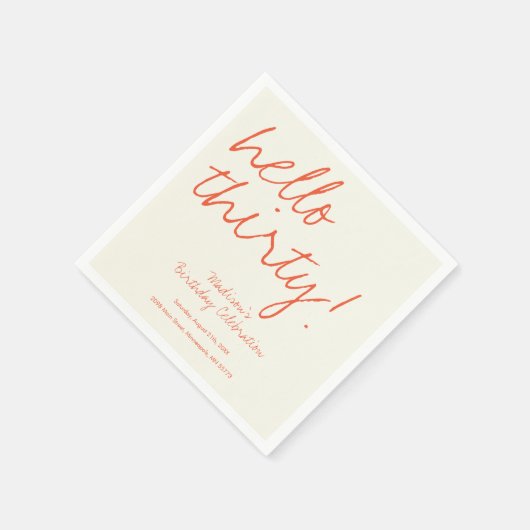 Moderne 30e verjaardag servet (Hoek)