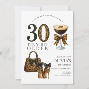 Moderne 30e verjaardag, trendy luipaardprint kaart