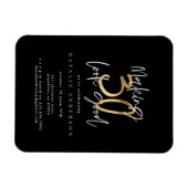 Moderne 30e verjaardag typografie zwart en goud magneet (Horizontaal)