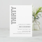 Moderne 30e verjaardag van de uitnodiging (Staand voorkant)