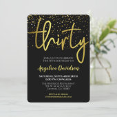 Moderne 30e verjaardag zwart goud kaart (Staand voorkant)