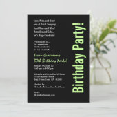 Moderne 30e verjaardag zwart wit lak groen W1820 Kaart (Staand voorkant)