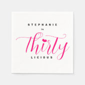 Moderne 30e verjaardagsfeestje dertigleyachtige ro servet (Voorkant)