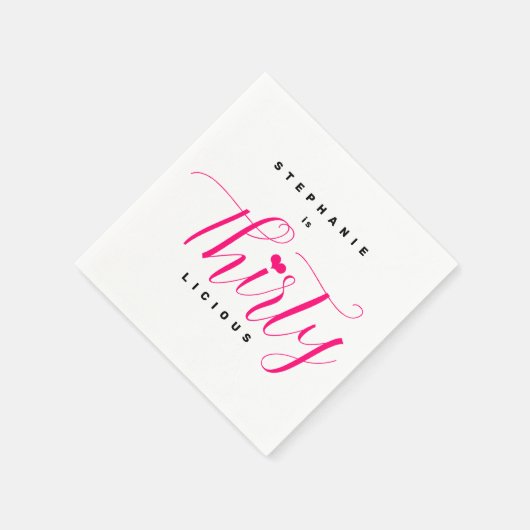 Moderne 30e verjaardagsfeestje dertigleyachtige ro servet (Hoek)