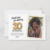 Moderne 30e volwassen verjaardag foto bedankkaart (Voorkant)