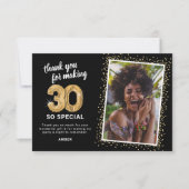 Moderne 30e volwassen verjaardag foto bedankkaart (Voorkant)