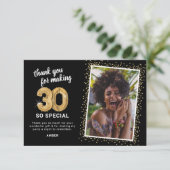 Moderne 30e volwassen verjaardag foto bedankkaart (Staand voorkant)