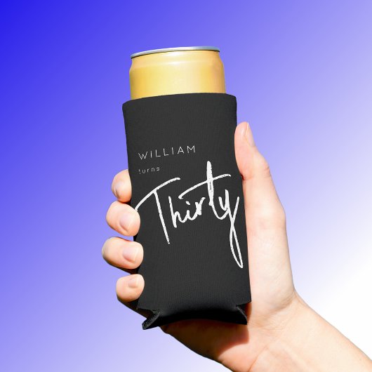 Moderne 330e verjaardag zwarte mannen seltzer blikjeskoeler