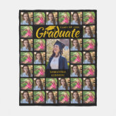 Moderne 33 foto-inklage Afstuderen zwart en goud Fleece Deken (Voorkant)