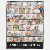 Moderne 33 fotocollage gepersonaliseerde familie fleece deken (Voorkant)