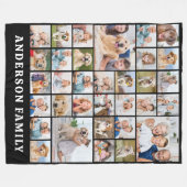 Moderne 33 fotocollage gepersonaliseerde familie fleece deken (Voorkant (Horizontaal))