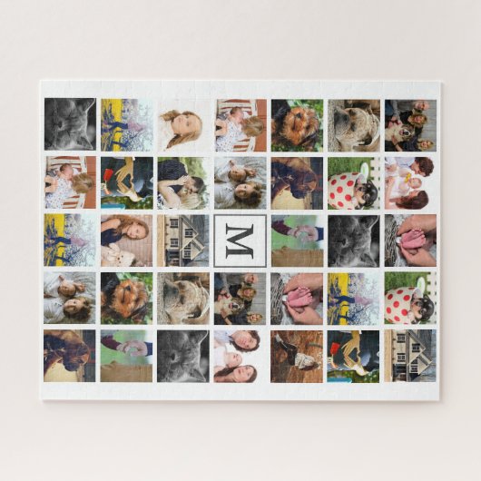Moderne 34-reeks foto's en Initiaal Letter Legpuzzel (Horizontaal)