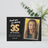 Moderne 35e verjaardag foto bedankkaart (Staand voorkant)