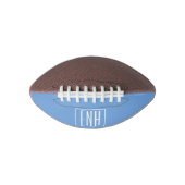 Moderne 3 Beginletters Monogram | Zachte Blauwe American Football (Voorkant)