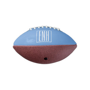 Moderne 3 Beginletters Monogram   Zachte Blauwe American Football