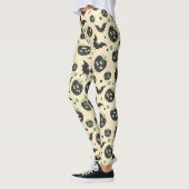 Moderne 3-Eyed Pompoen en Vleermuizen Halloween Leggings (Links)