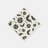 Moderne 3-Eyed Pompoen en Vleermuizen Halloween Servet (Hoek)