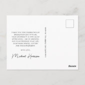 Moderne 3 Foto Afstudeer Burgundyrood Bedankt Briefkaart (Achterkant)