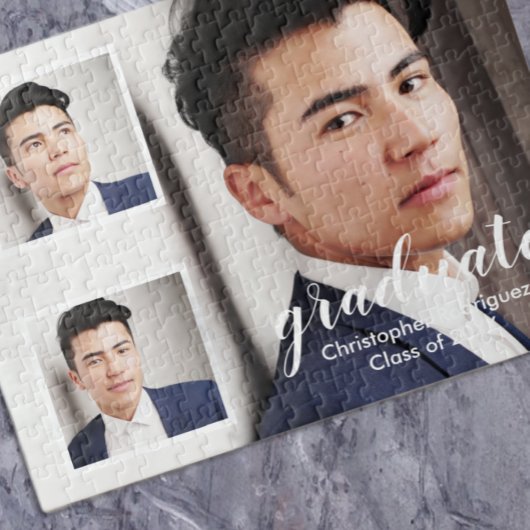 Moderne 3 foto afstudeerfeest legpuzzel