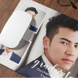 Moderne 3 foto afstudeerfeest muismat