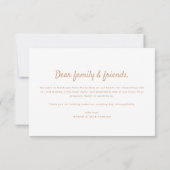 Moderne 3-foto Beige Bloemblad bruiloft Bedankkaart (Achterkant)