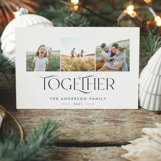 Moderne 3 foto blauw, eenvoudig samen typografie