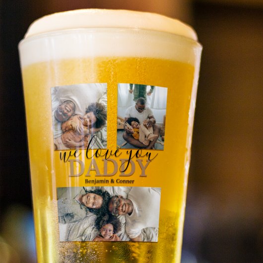 Moderne 3 Foto Collage Glas