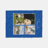 Moderne 3 foto collage hond fleece deken (Voorkant (Horizontaal))