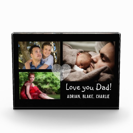 Moderne 3 foto-collage liefde je vader fotoblokken (Voorkant)