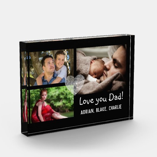 Moderne 3 foto-collage liefde je vader fotoblokken (Links)