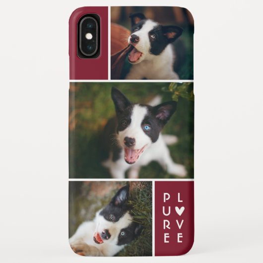 Moderne 3 foto collage | Pure Liefde | Cranberry Case-Mate iPhone Case (Achterkant)