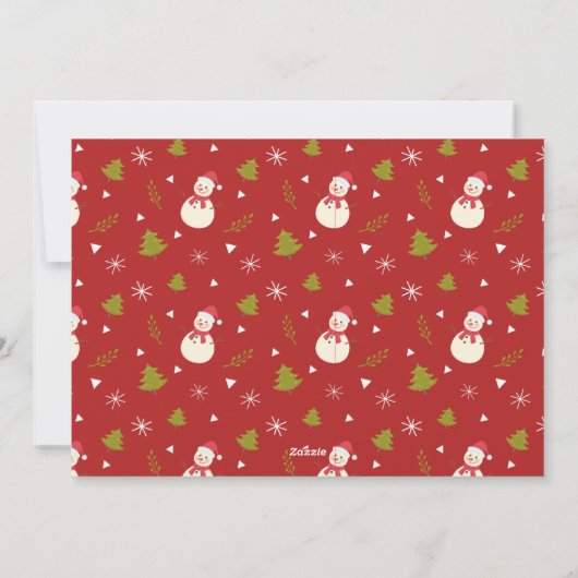 Moderne 3-foto collage schattige rode kerst feestdagenkaart (Achterkant)