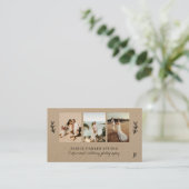 Moderne 3 foto collage trouwfotograaf kraft visitekaartje (Staand voorkant)