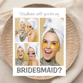 Moderne 3 foto-collage | Wil je mijn bruidsmeisje