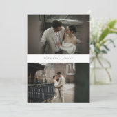 Moderne 3-foto Elopement bruiloft receptie Kaart (Staand voorkant)