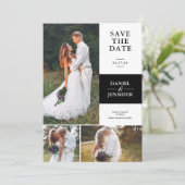 Moderne 3-foto galerij bruiloft Opslaan van de dat Save The Date (Staand voorkant)