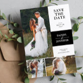 Moderne 3-foto galerij bruiloft Opslaan van de dat Save The Date