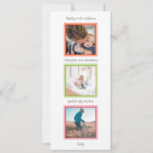 Moderne 3 foto Happy Mothers Day Flat Card