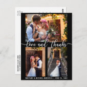 Moderne 3 Foto Huwelijk Liefde en Dankbaarheid Scr Briefkaart (Voorkant / Achterkant)