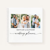 Moderne 3 foto-kalligrafie-inktweddenschap notitieboek (Voorkant)