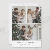 Moderne 3 Foto Kinderen Familie Kerstmis Feestdagenkaart (Voorkant)