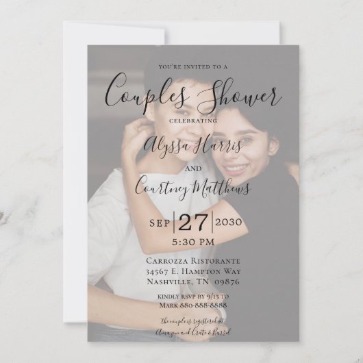 Moderne 3 foto LGBTQ Couples Douche Kaart (Voorkant)