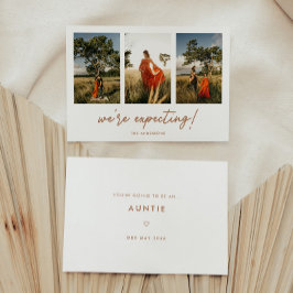 Moderne 3-foto Nieuwe tante / grootouders zwangers Aankondiging