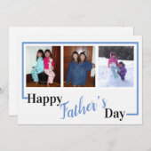 Moderne 3 Foto Persoonlijke Gelukkige Vaderdag Feestdagenkaart (Voorkant / Achterkant)