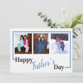Moderne 3 Foto Persoonlijke Gelukkige Vaderdag Feestdagenkaart (Staand voorkant)