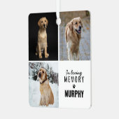 Moderne 3 foto Pet Memorial | Kerstboom Metalen Ornament (Voorkant links)
