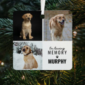 Moderne 3 foto Pet Memorial | Kerstboom Metalen Ornament