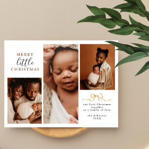 Moderne 3 Foto Prettig Klein Kerstfeest Briefkaart